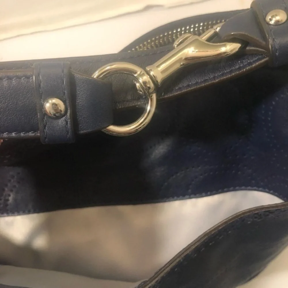 Coach Ashley perforated c blue convertible bag